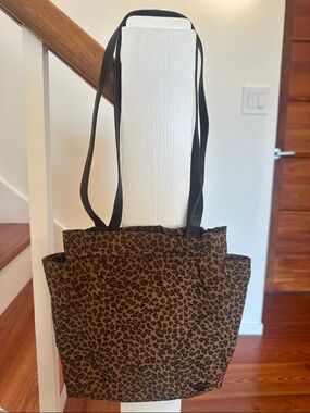 Bottega Veneta Leopard Print Shoulder Tote - Brown and Black